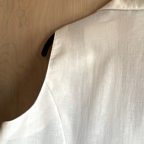 Rodier White Cotton Sleeveless Blouse Top 46 EU/14 US Button Front Women's - Picture 7 of 14